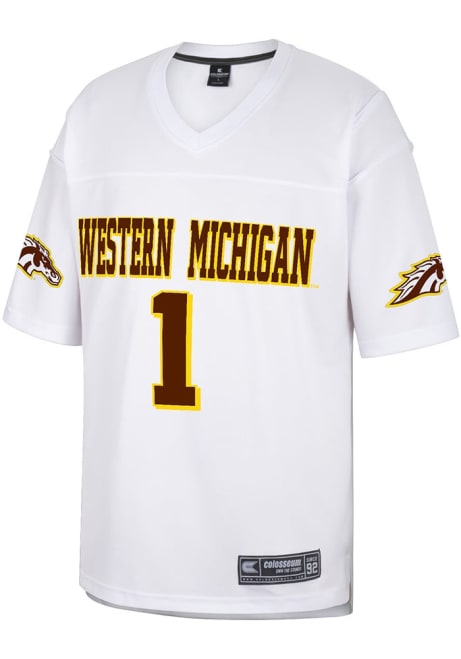 Mens Western Michigan Broncos White Colosseum No 1 Football Jersey