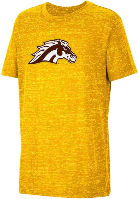 Youth Western Michigan Broncos Gold Colosseum Knobby Primary Short Sleeve T-Shirt