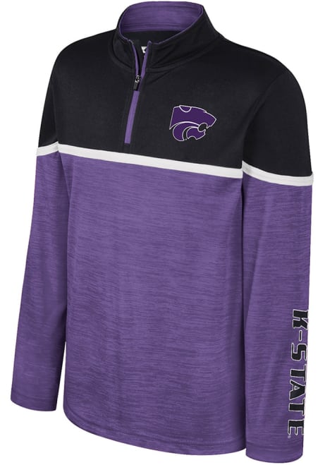 Youth K-State Wildcats Purple Colosseum Billy Long Sleeve Quarter Zip