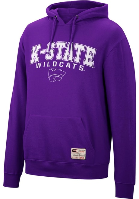 Mens K-State Wildcats Black Colosseum Arch Mascot Authentic Hooded Sweatshirt