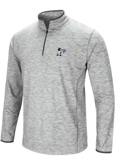 Mens K-State Wildcats Grey Colosseum Alternate Team Logo Sprint Windshirt Qtr Zip Pullover