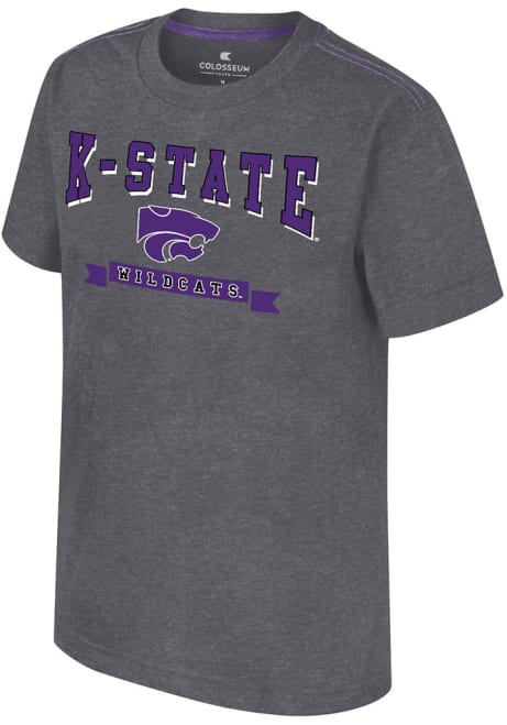 Youth K-State Wildcats Grey Colosseum Will Short Sleeve T-Shirt