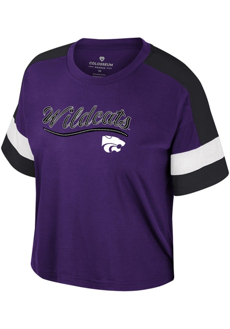 Girls K-State Wildcats Purple Colosseum Diamonds Short Sleeve Fashion T-Shirt