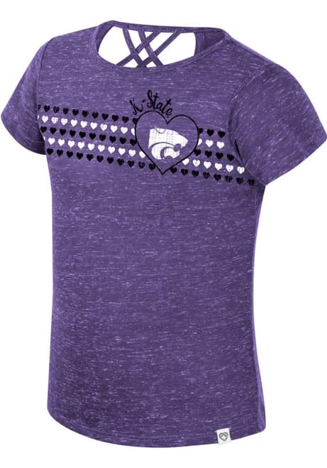Girls K-State Wildcats Purple Colosseum Star Short Sleeve Fashion T-Shirt