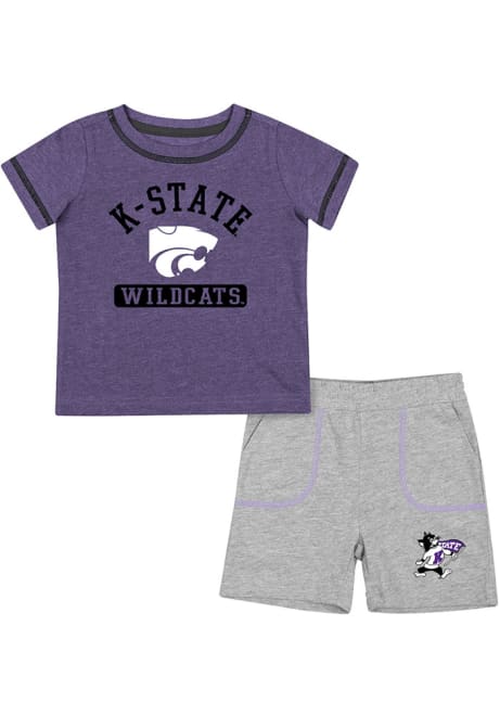 Infant K-State Wildcats Purple Colosseum Hawkins Top and Bottom Set