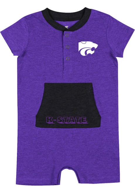 Baby K-State Wildcats Purple Colosseum Wheeler Romper Short Sleeve One Piece