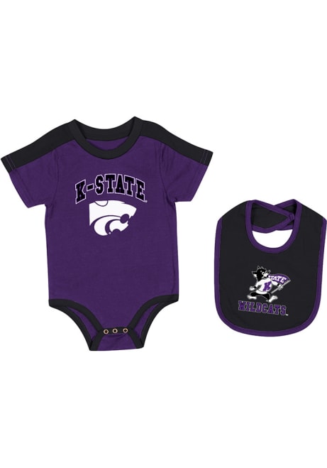 Baby K-State Wildcats Grey Colosseum Encore One Piece with Bib Set