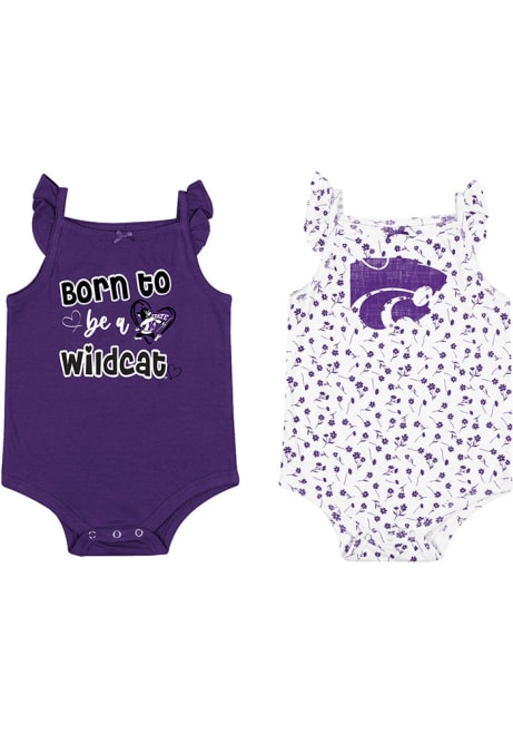 Baby K-State Wildcats Purple Colosseum Hopper 2pk One Piece Set