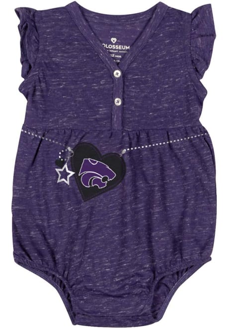 Baby K-State Wildcats Purple Colosseum Nancy Short Sleeve One Piece