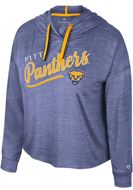 Womens Pitt Panthers Blue Colosseum Marina Hooded Sweatshirt