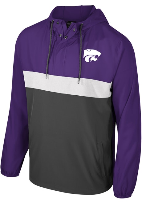 Mens K-State Wildcats Purple Colosseum Wilkes Packable Anorak Light Weight Jacket