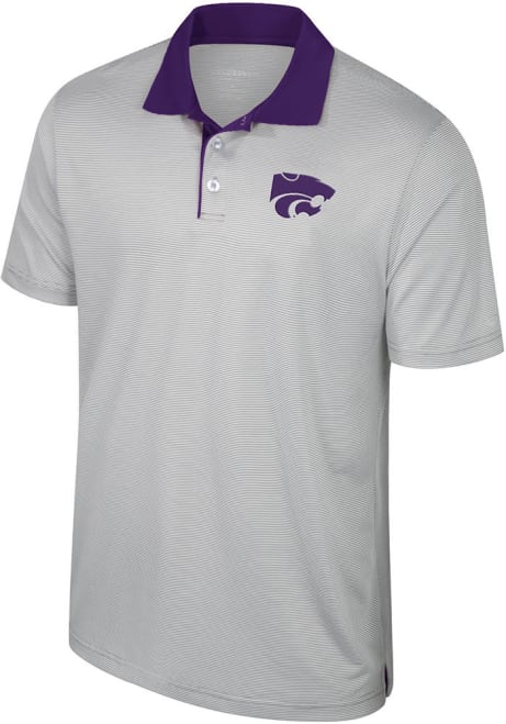 Mens K-State Wildcats Purple Colosseum Tuck Short Sleeve Polo Shirt