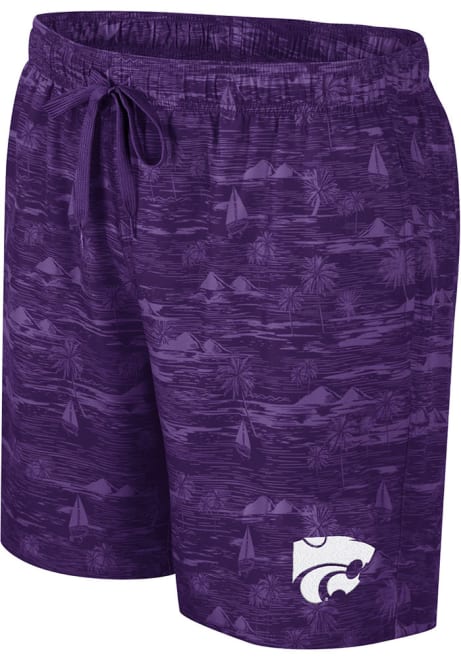 Mens K-State Wildcats Purple Colosseum Ozark Swim Trunks