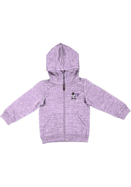 Baby K-State Wildcats Lavender Colosseum Knobby Long Sleeve Full Zip Sweatshirt