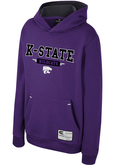 Youth K-State Wildcats Purple Colosseum Centauri Long Sleeve Hooded Sweatshirt