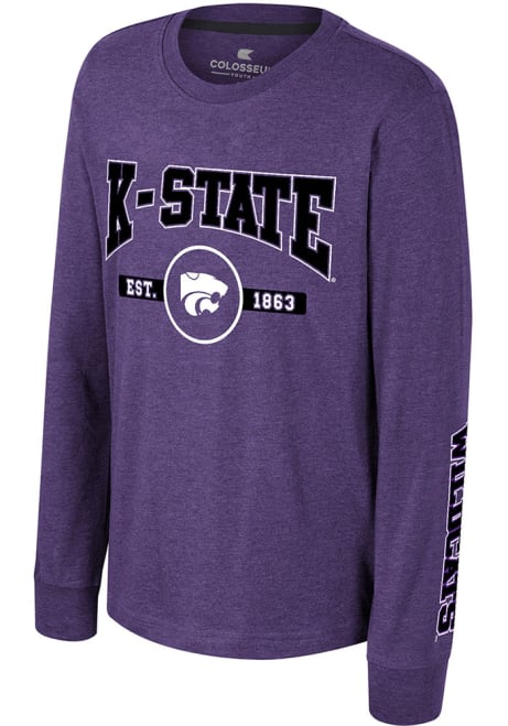 Youth K-State Wildcats Purple Colosseum Starfighter Long Sleeve T-Shirt