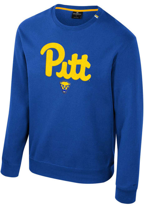 Mens Pitt Panthers Blue Colosseum Zion Crew Sweatshirt