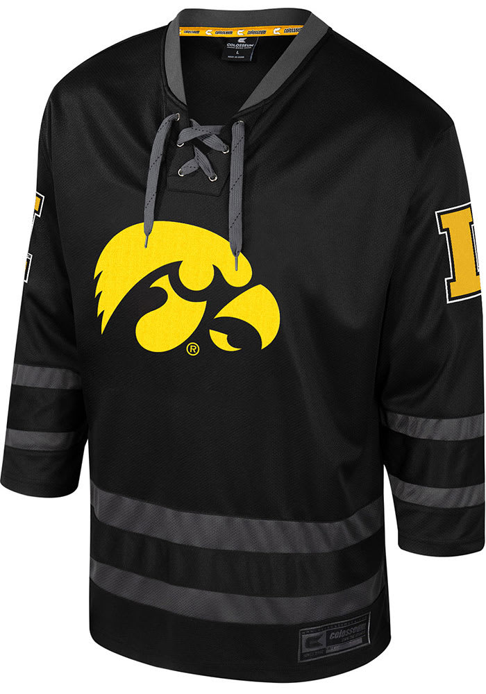 Mens Iowa Hawkeyes Black Colosseum On The Ice Hockey Jersey