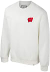 Main image for Mens Wisconsin Badgers White Colosseum Agent Ribbed Crew Sweatshirt