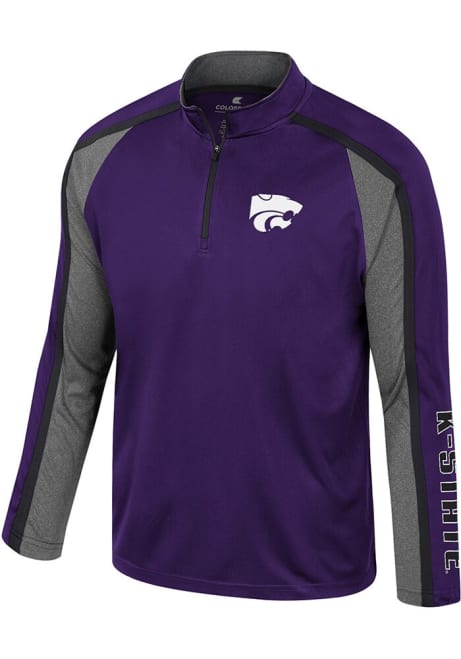 Mens K-State Wildcats Purple Colosseum Online Windshirt Qtr Zip Pullover