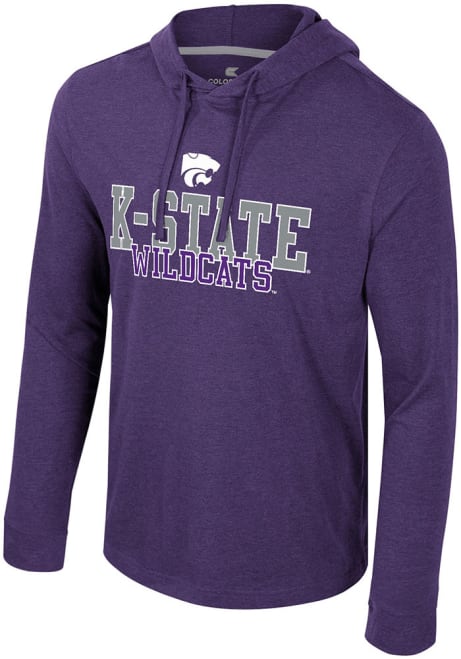 Mens K-State Wildcats Purple Colosseum Neo Lightweight Long Sleeve Fashion Hood