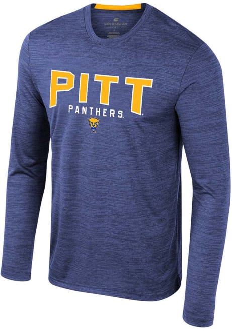 Mens Pitt Panthers Blue Colosseum Dozer Long Sleeve T-Shirt