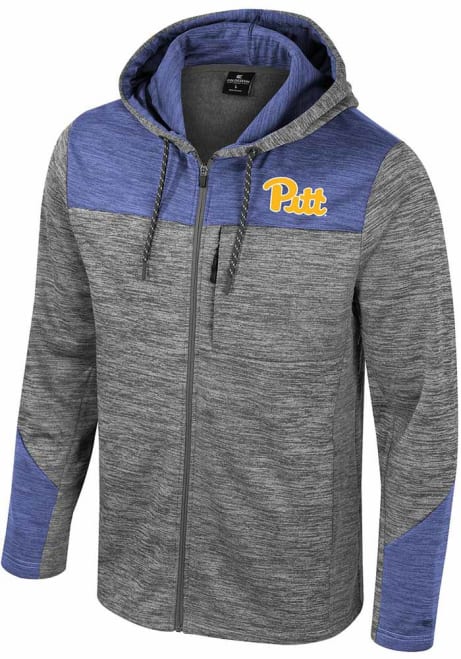 Mens Pitt Panthers Grey Colosseum Dozer Fleece Long Sleeve Zip