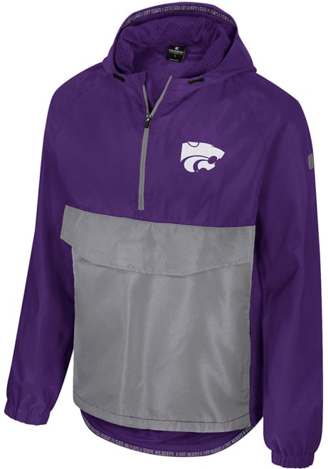 Mens K-State Wildcats Purple Colosseum Reloaded Zip Anorak Light Weight Jacket