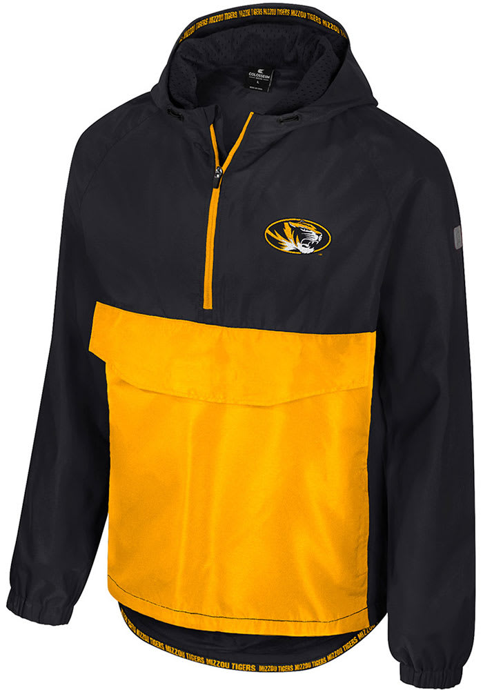 Colosseum Missouri Tigers Mens BLACK Reloaded Zip Anorak Light
