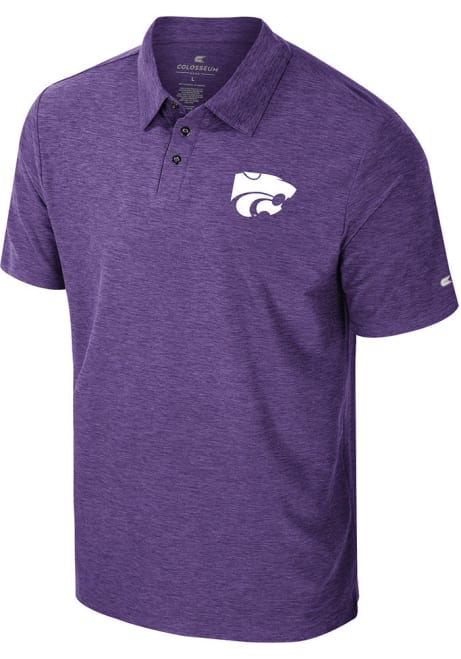 Mens K-State Wildcats Purple Colosseum Revolution Short Sleeve Polo Shirt