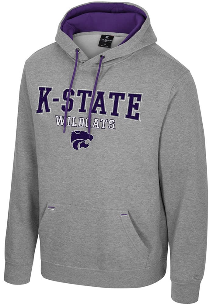 Colosseum Mens GREY K-State Wildcats Charlie Hoodie - 150330489