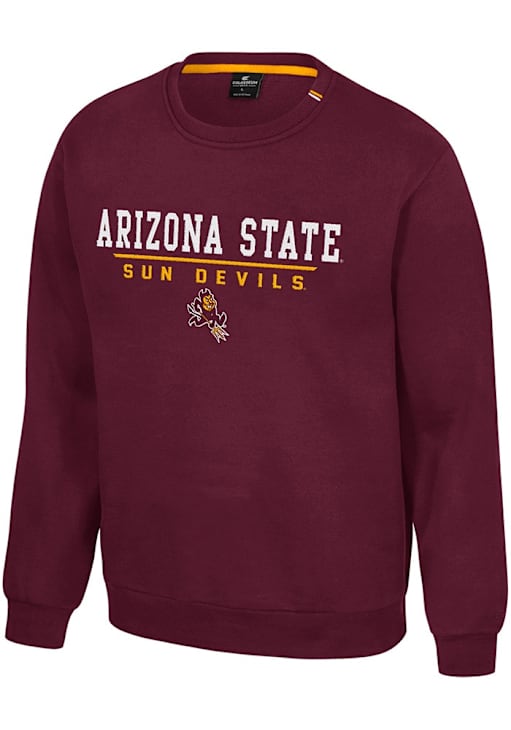 Colosseum Arizona State Sun Devils Mens MAROON Charlie Crew