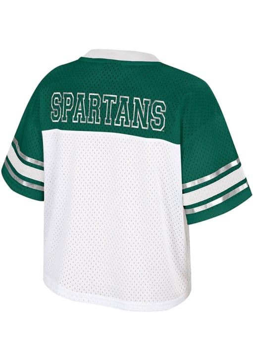 Michigan State Spartans Womens Colosseum Treasure Fashion Football Jersey - White