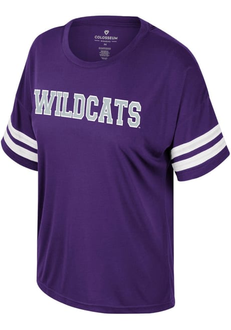 K-State Wildcats Purple Colosseum Treasure Sequins Short Sleeve T-Shirt