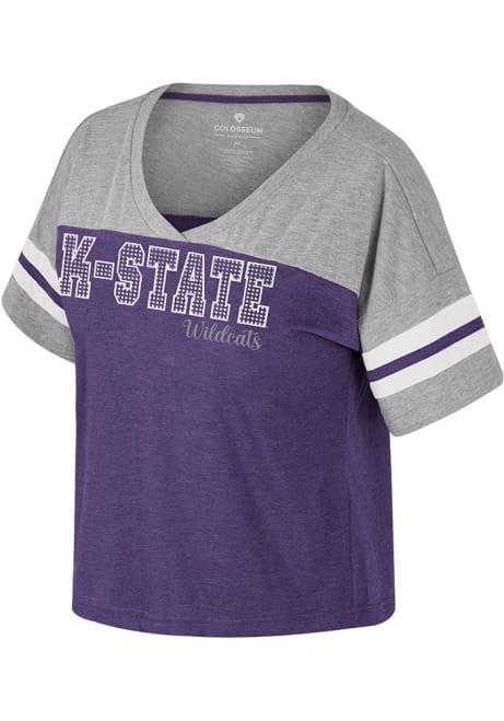 K-State Wildcats Purple Colosseum Treasure Rhinestones Short Sleeve T-Shirt