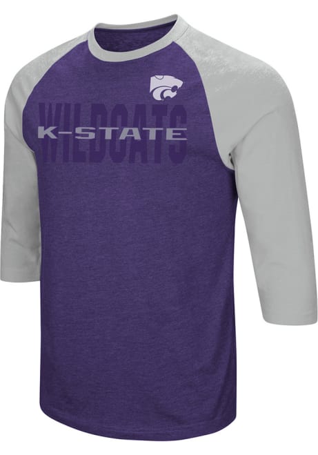 Mens K-State Wildcats Purple Colosseum Steal Home Long Sleeve Fashion T Shirt