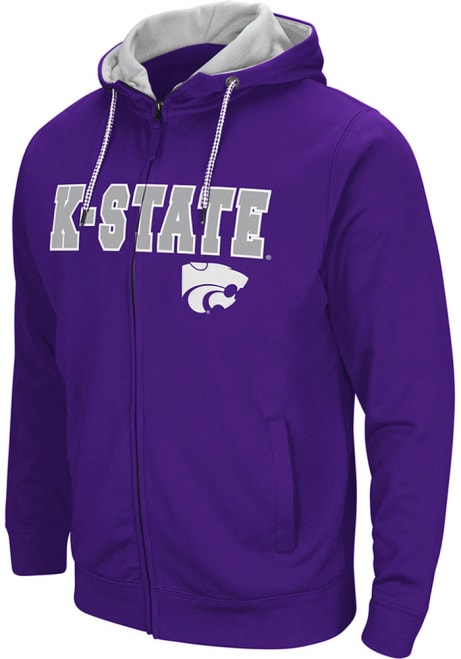 Mens K-State Wildcats Purple Colosseum Classic Long Sleeve Full Zip Jacket
