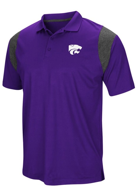 Mens K-State Wildcats Purple Colosseum Friend Short Sleeve Polo Shirt