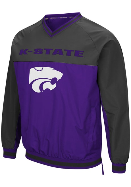 Mens K-State Wildcats Purple Colosseum Coach Klein Pullover Jackets