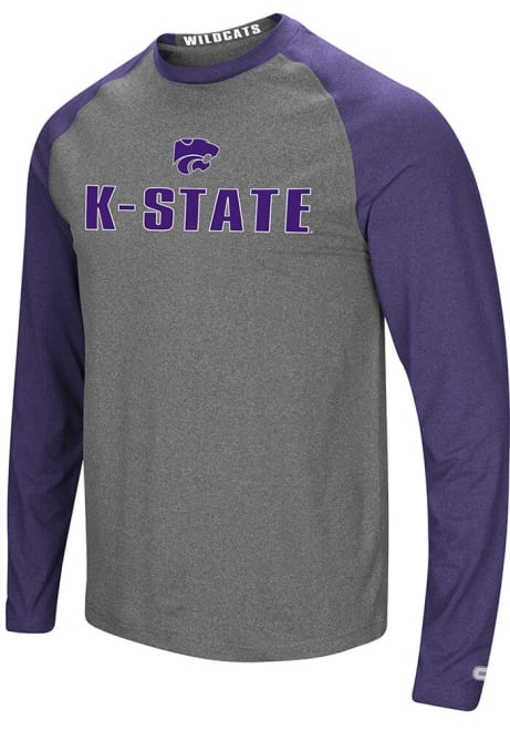 Mens K-State Wildcats Charcoal Colosseum Social Skills Long Sleeve T-Shirt