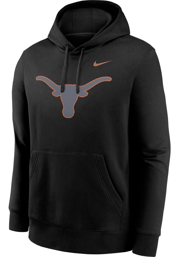Nike Texas Longhorns Mens BLACK Color Pop Hoodie - 1512214