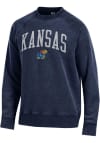 Main image for Kansas Jayhawks Mens Navy Blue Outta Town Long Sleeve Crew Sweatshirt