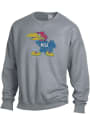 Kansas Jayhawks Comfort Wash Big 41 Logo Crew Sweatshirt - Charcoal