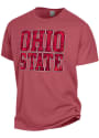 Ohio State Buckeyes Womens Comfort Wash Tie Dye Text T-Shirt - Red