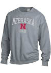 Main image for Nebraska Cornhuskers Mens Charcoal Garment Dyed Dad Long Sleeve Crew Sweatshirt