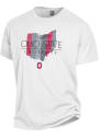 Ohio State Buckeyes Womens Ombre State Shape T-Shirt - White