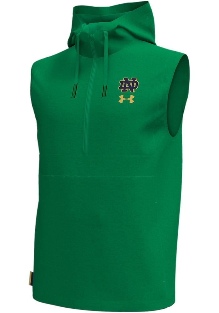 Under Armour Notre Dame Fighting Irish Mens Sideline Sleevless Woven Vest KELLYGREEN