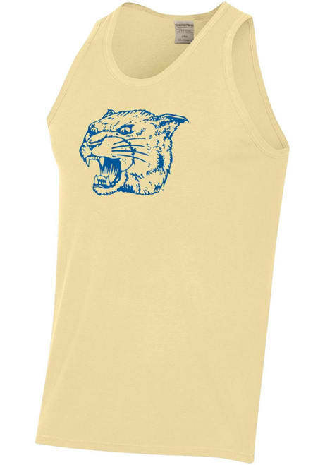 Mens Yellow Pitt Panthers Comfort Wash Logo Short Sleeve Tank Top