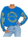 Main image for Zubaz Los Angeles Chargers Womens Blue Zebra Crop Crew Sweatshirt