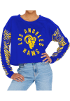 Main image for Zubaz Los Angeles Rams Womens Blue Zebra Crop Crew Sweatshirt